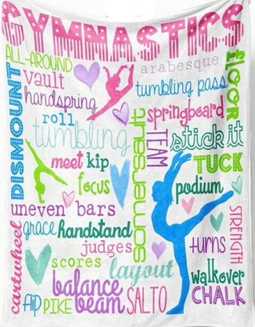 Gymnastics Word Throw Blanket